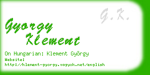 gyorgy klement business card