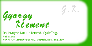 gyorgy klement business card